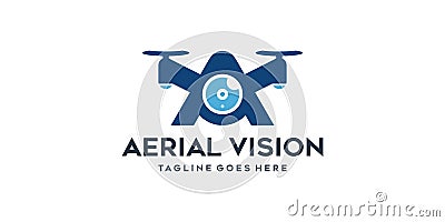 A vision drone logo design template Vector Illustration