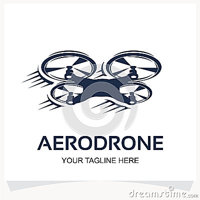 Drone Logo. Quad Copter Logo Design Template Inspiration Vector Illustration