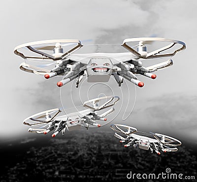Drone with missiles. Stock Photo