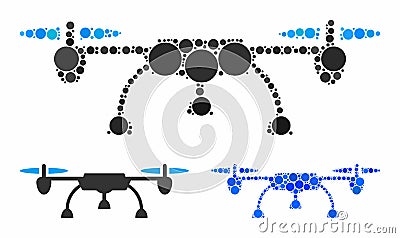 Drone Mosaic Icon of Round Dots Vector Illustration