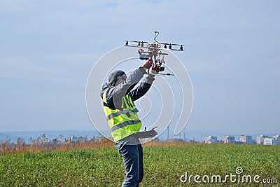 Drone operator Stock Photo