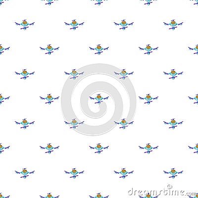 Drone pattern, cartoon style Vector Illustration