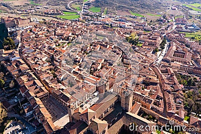 Drone photo of Spanish city Siguenza, Castile-La Mancha Stock Photo