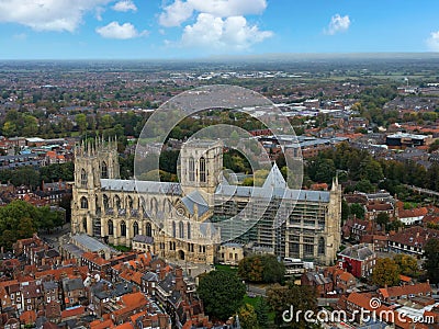 Drone photograph of the iconic York Minster York's most famous landmark Stock Photo