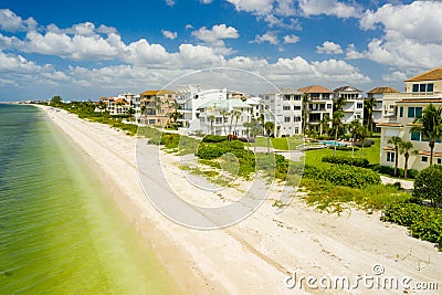 Drone photography Naples FLorida Barefoot Beach Stock Photo