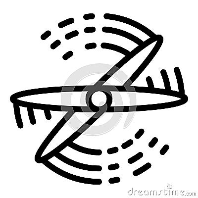 Drone propeller icon, outline style Vector Illustration