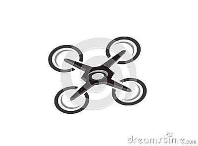 Drone quad copter with digital camera at the sky fly for surveillance. close-up of Rotor drones. 4 blade propeller drone. Stock Photo