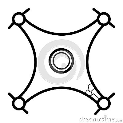 Drone quadrocopter icon Cartoon Illustration