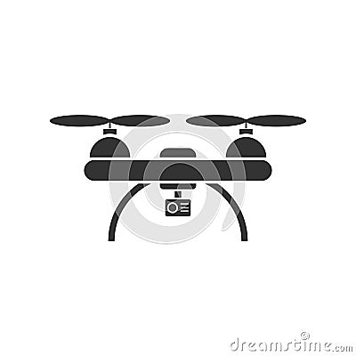 Drone quadrocopter icon flat Vector Illustration