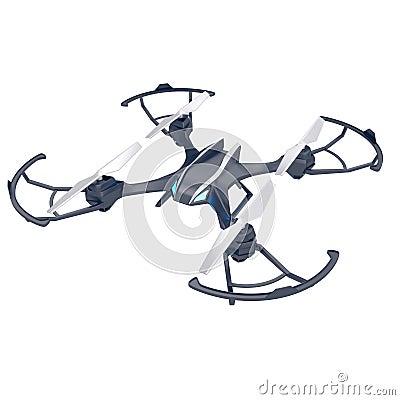 Drone quadrocopter. New tool for aerial photo and video. 3d illustration Cartoon Illustration