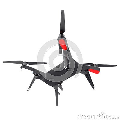 Drone quadrocopter. New tool for aerial photo and video. 3d illustration Cartoon Illustration