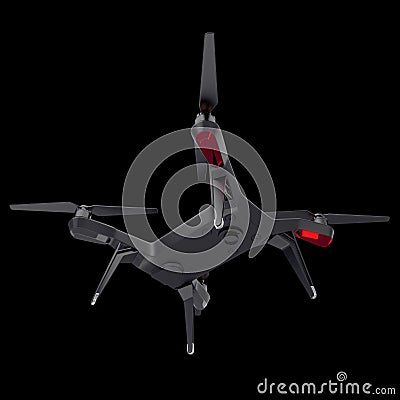 Drone quadrocopter. New tool for aerial photo and video. 3d illustration Cartoon Illustration