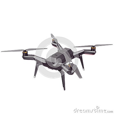 Drone quadrocopter. New tool for aerial photo and video. 3d illustration Cartoon Illustration