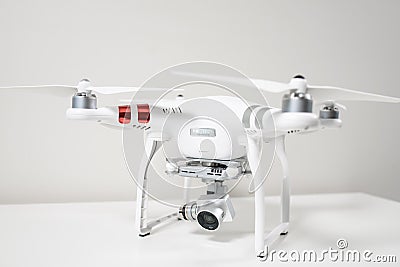 Drone quadrocopter on white background Editorial Stock Photo