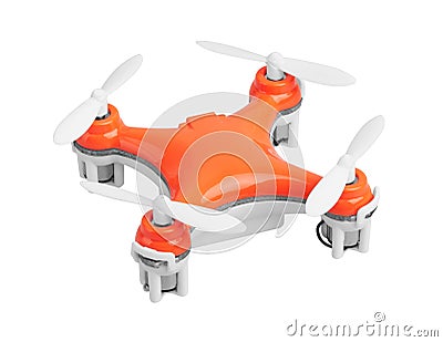 Drone, quadrocopter on white Stock Photo