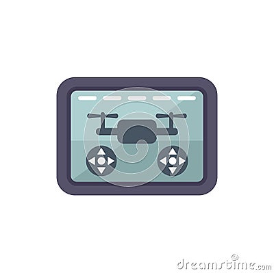 Drone remote control showing interface for piloting Vector Illustration