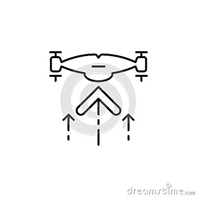 drone rises icon. Element of drones for mobile concept and web apps illustration. Thin line icon for website design and developmen Cartoon Illustration