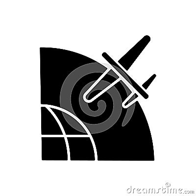 Drone Satellite black glyph icon Vector Illustration