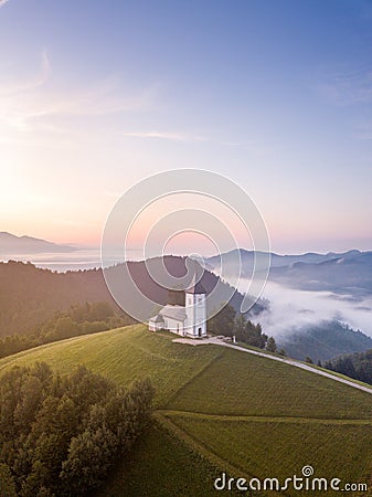 Drone shot of Kamnik Slovenia Stock Photo