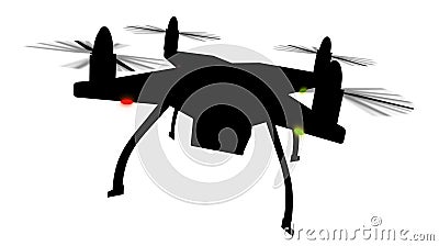 Drone silhouette 3D isolated Stock Photo