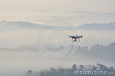 Drone on the sky with beautiful bÃ¡ckground Stock Photo