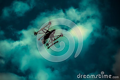 Drone in sky Stock Photo