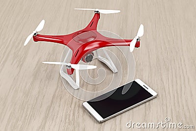 Drone and smartphone Stock Photo