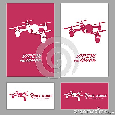 Drone symbol logo Stock Photo