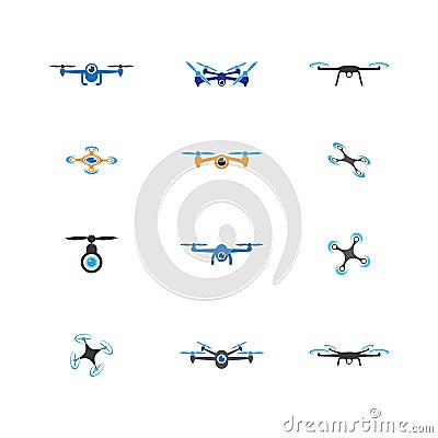 Drone symbol vector icon Vector Illustration