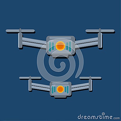 Drone symbol vector illustration in flat style Vector Illustration