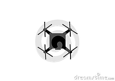 Drone symbol vector sign icon black image flying machine Vector Illustration