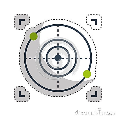 drone target isolated icon Cartoon Illustration