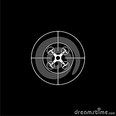 Drone Target Logo or icon on dark background Vector Illustration