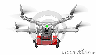 Drone with time bomb 3d rendering Stock Photo