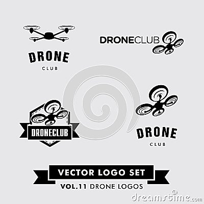 Drone Vector Logo Set Vector Illustration