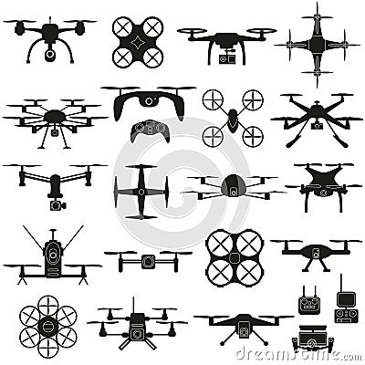 Drone vector set. Vector Illustration