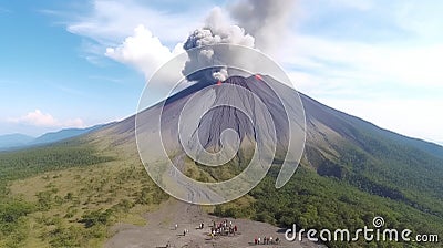 Drone Video of Volcan de Fuego Eruption in Guatemala Stock Photo