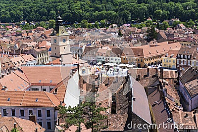 The Council Square and the center of Brasov city Stock Photo