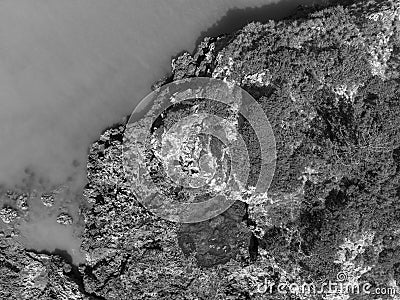 Drone Aerial Above Wedge Island Cape Hillsborough Australia Stock Photo