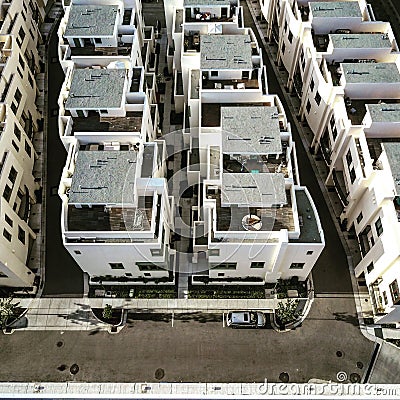 Drone view of Neighborhood Stock Photo