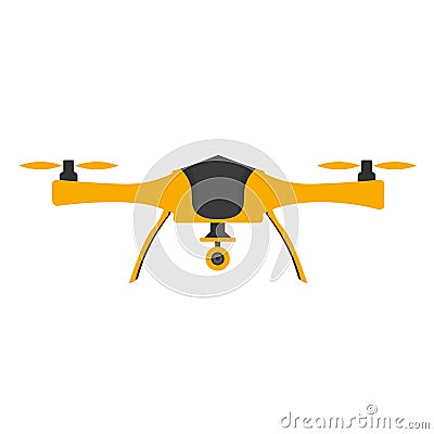 Drones with action camera. Flat design. Drone quadrocopter. Stock Photo