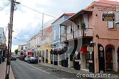 Dronningens Gade, Charlotte Amalie, US Virgin Islands Editorial Stock Photo