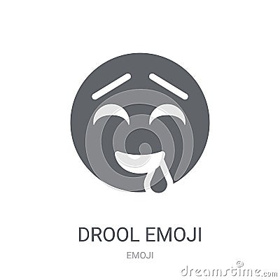 Drool emoji icon. Trendy Drool emoji logo concept on white background from Emoji collection Vector Illustration