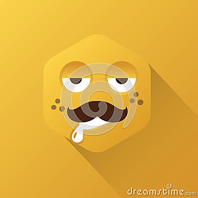 drooling emoticon. Vector illustration decorative design Vector Illustration