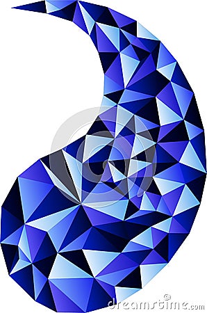 Drop as diamond, gemstone in blue, crystal and water drop logo Stock Photo