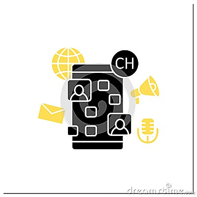 Drop in audio chat app glyph icon Vector Illustration