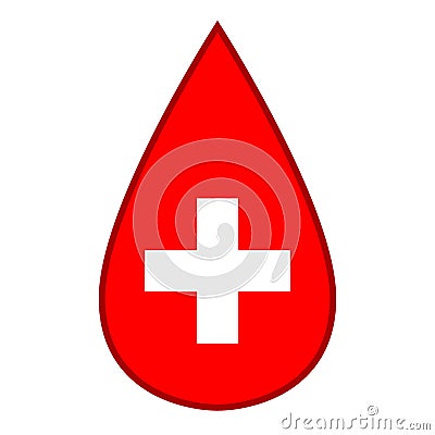 Drop of blood cross medical icon virus health Vector Illustration