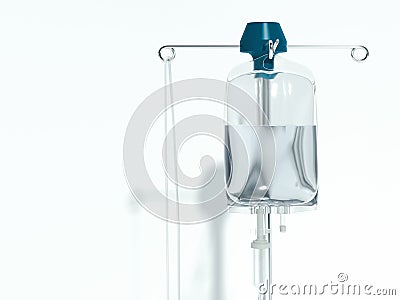 Drop counter, infusion bottle, Infusion drip on white background. 3d rendering. Stock Photo