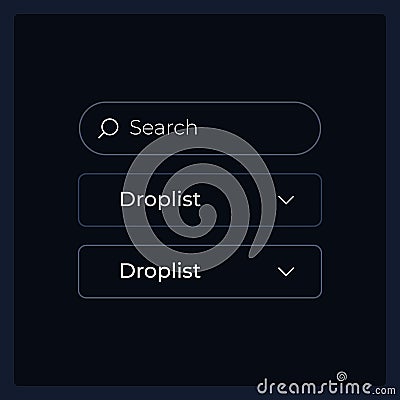 Drop down list UI elements kit Vector Illustration