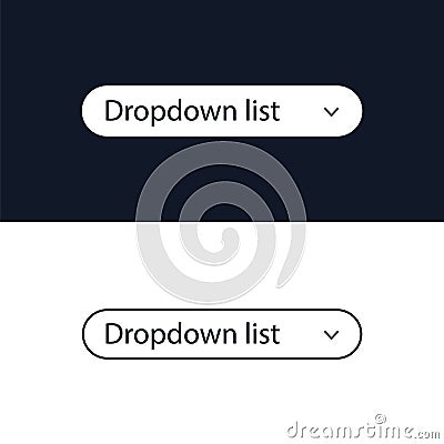 Drop-down list for the website. User interface for the website and application. Vector illustration. Vector Illustration
